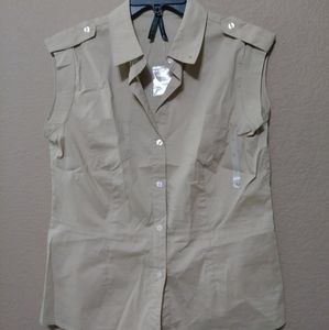 Button down shirt blouse brown